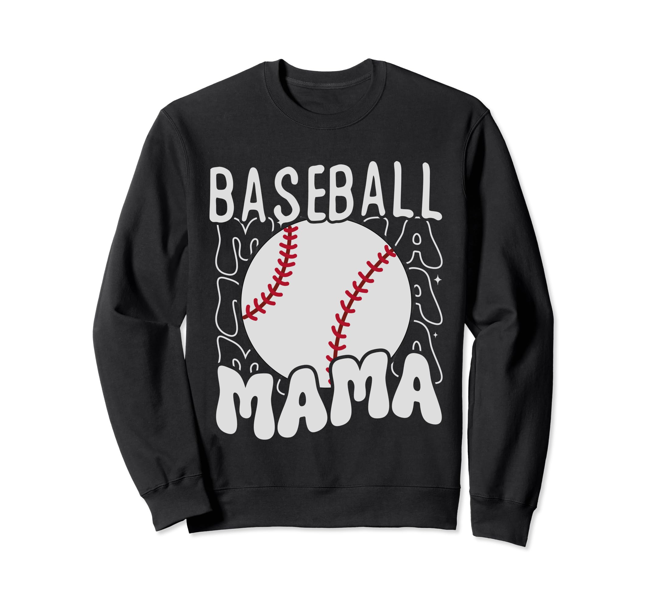 Groovy Baseball Mama Baseball Sons Game Sweatshirt - Graphic Print Unisex - T-Shirt, Sweatshirt, Hoodie