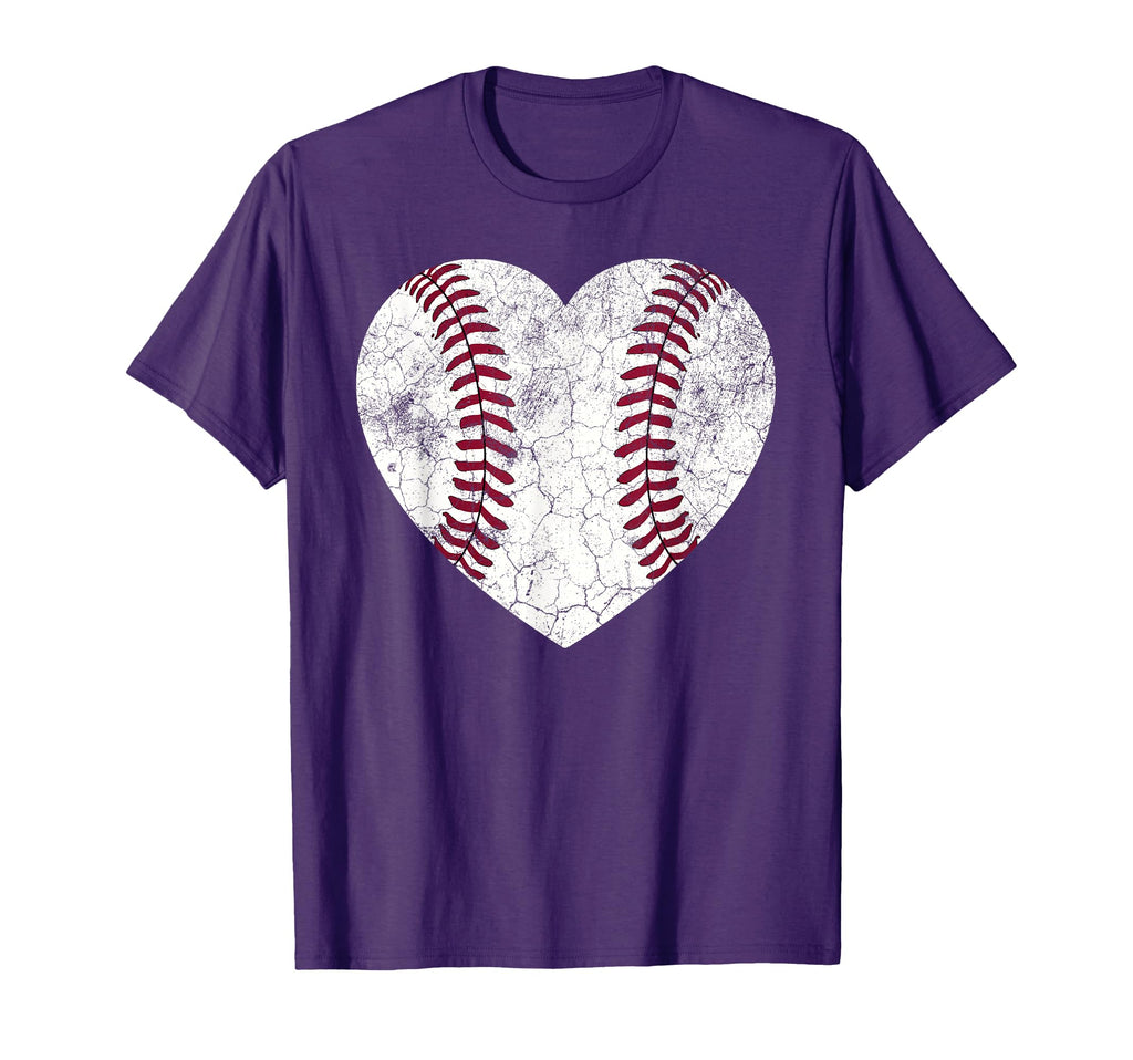 Baseball Heart Fun Mom Dad Softball Gift T-Shirt - Graphic Print for Adults - T-Shirt, Sweatshirt, Hoodie
