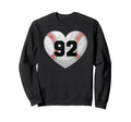 Baseball Number 92 Distressed Sweatshirt - Fun Novelty Design for Adults - T-Shirt, Sweatshirt, Hoodie