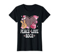 Peace Love Rock And Roll Leopard Rock T-Shirt - Custom Art Print Unisex - T-Shirt, Sweatshirt, Hoodie