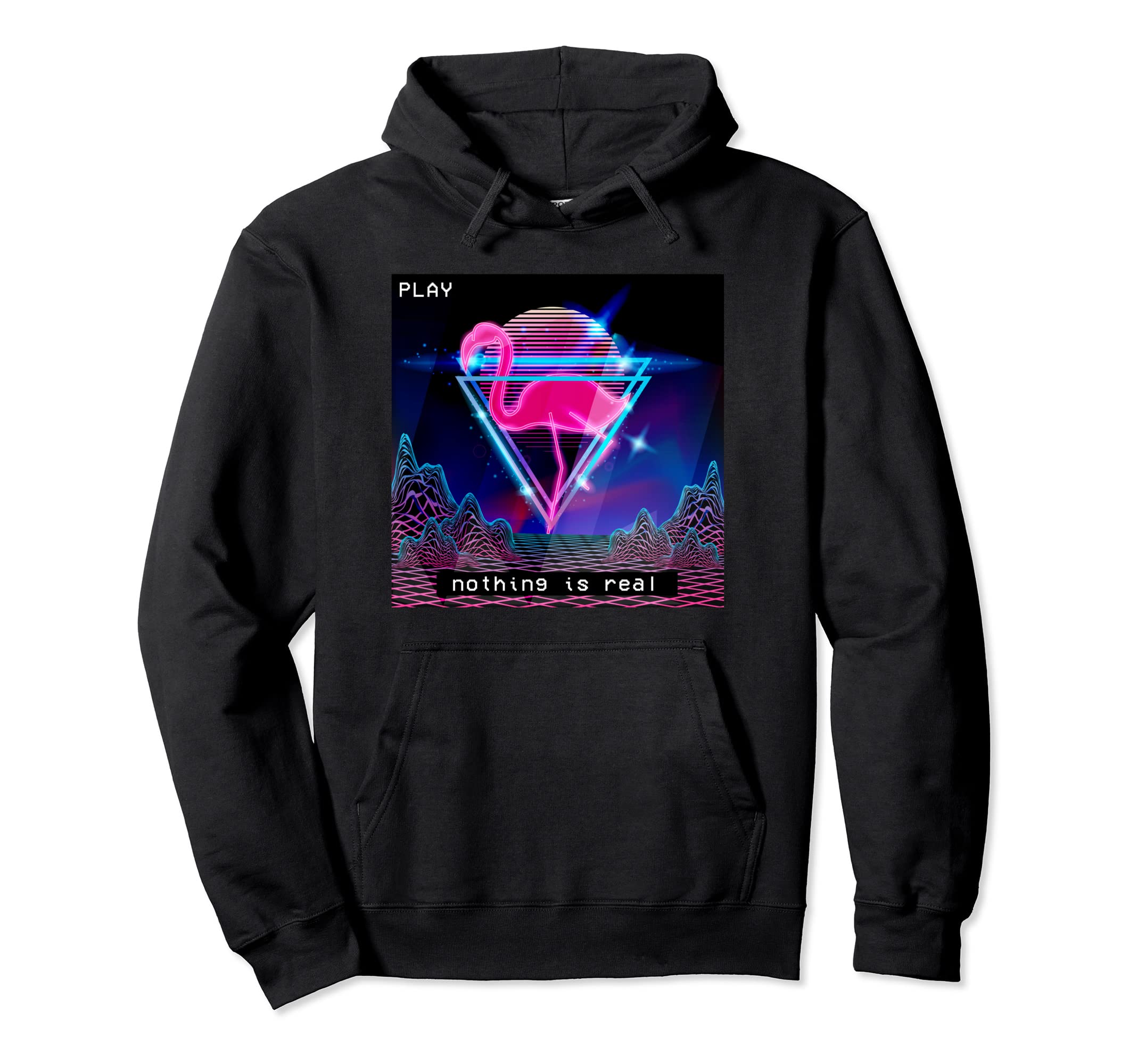 Nothing Is Real Vaporwave Aesthetic Wave Hoodie - Aesthetic Graphic Unisex - T-Shirt, Sweatshirt, Hoodie