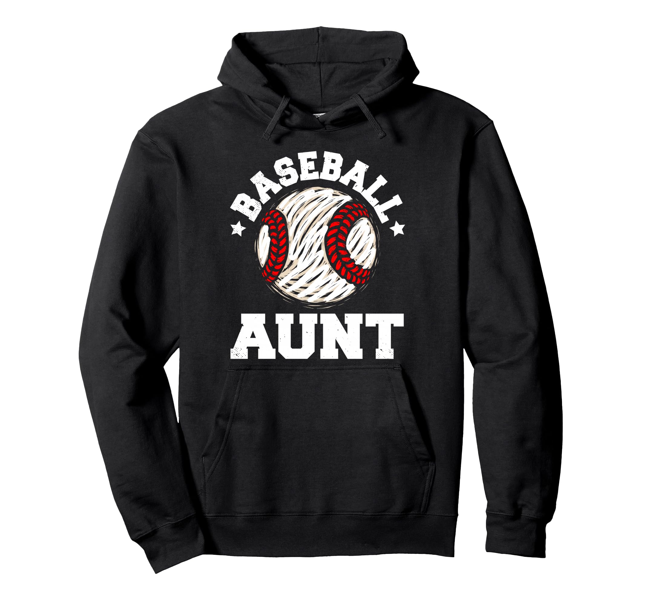 Baseball Aunt Distressed Funny Baseball Hoodie - Unique Graphic Men Women - T-Shirt, Sweatshirt, Hoodie