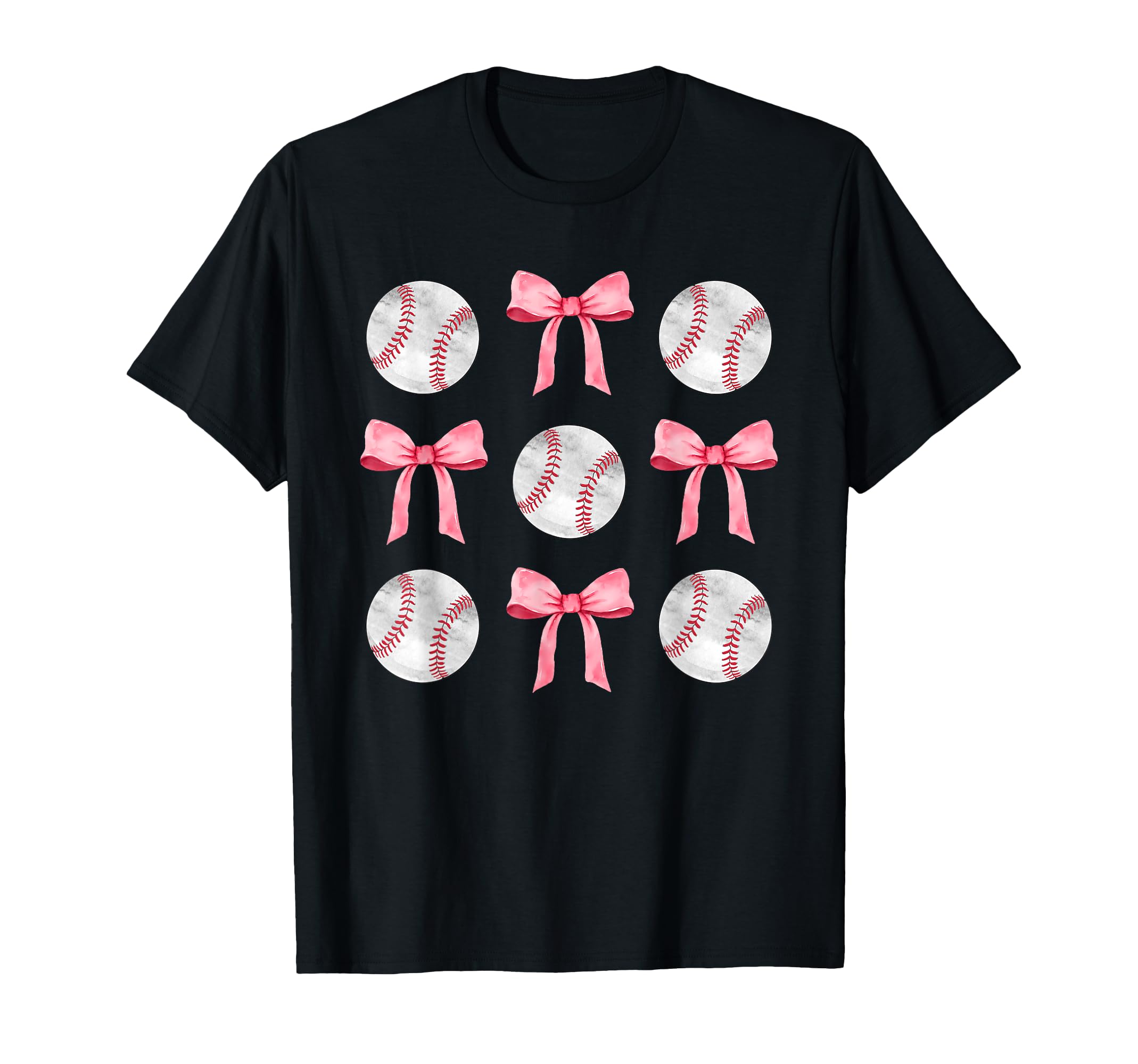 Baseballs Bows Ball Mom School Pride T-Shirt - Aesthetic Graphic Men Women - T-Shirt, Sweatshirt, Hoodie