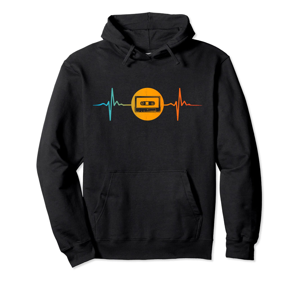 Heart Pulse Tape Cassette Music Hoodie - Aesthetic Graphic Men Women - T-Shirt, Sweatshirt, Hoodie