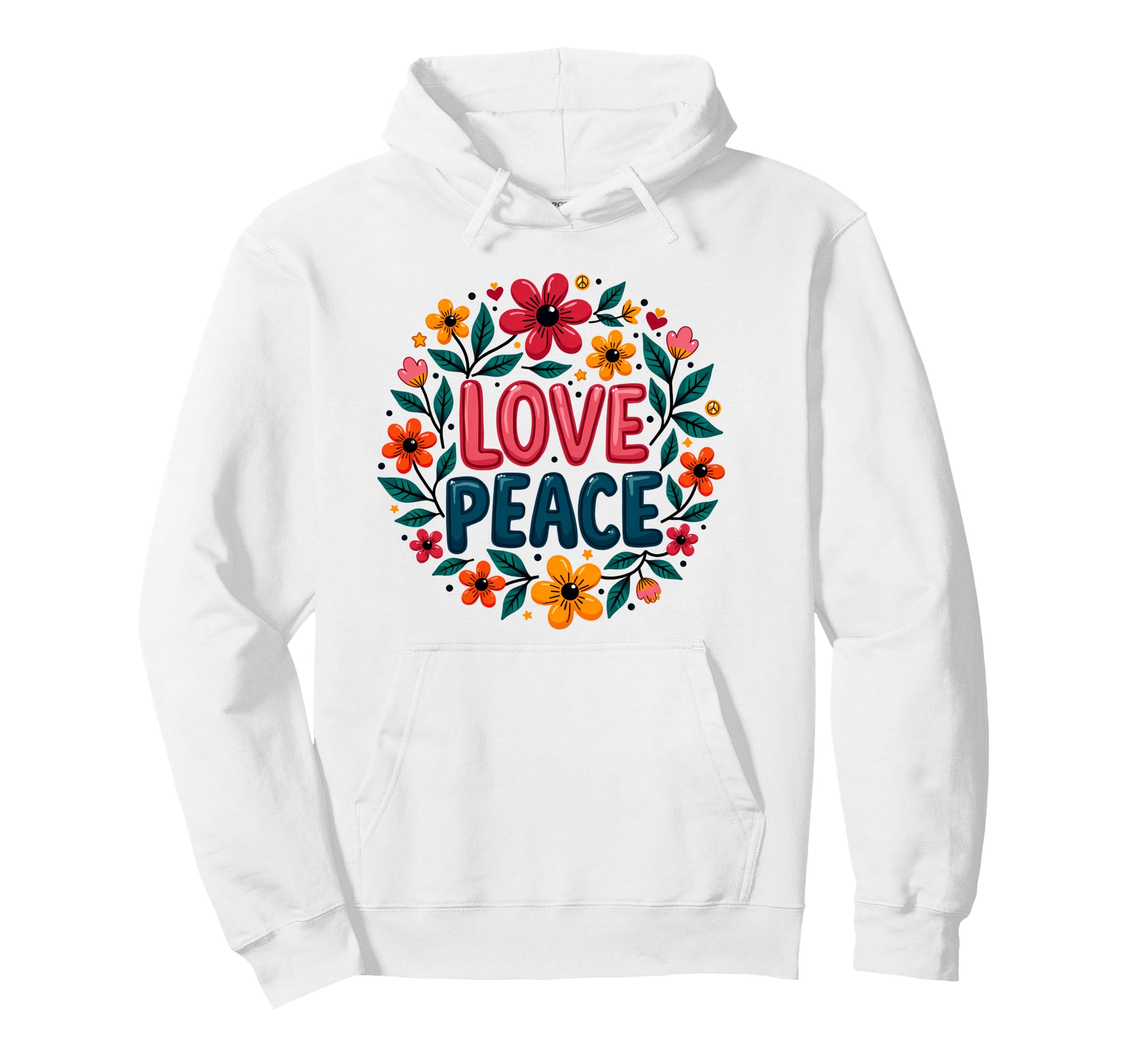60S 70S Flower Power Groovy Love Peace Hoodie - Graphic Print for Adults - T-Shirt, Sweatshirt, Hoodie