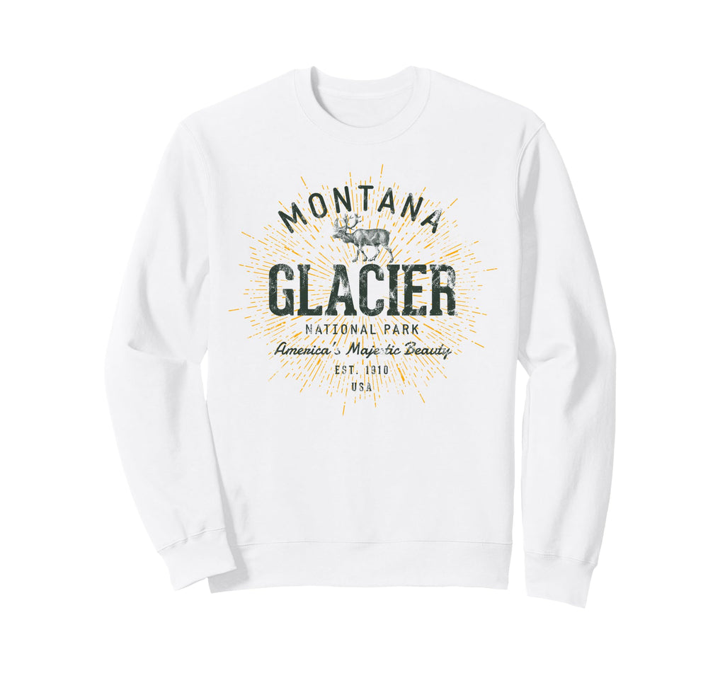 Glacier National Park Sweatshirt - Minimalist Print Unisex - T-Shirt, Sweatshirt, Hoodie