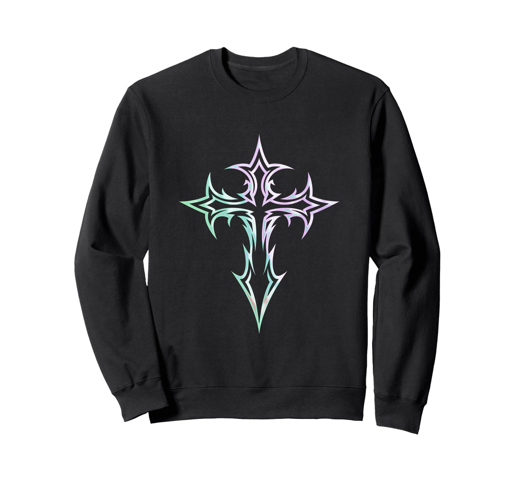 Gothic Cross Y2K Alt Aesthetic Sweatshirt - Fun Novelty Design Men Women - T-Shirt, Sweatshirt, Hoodie