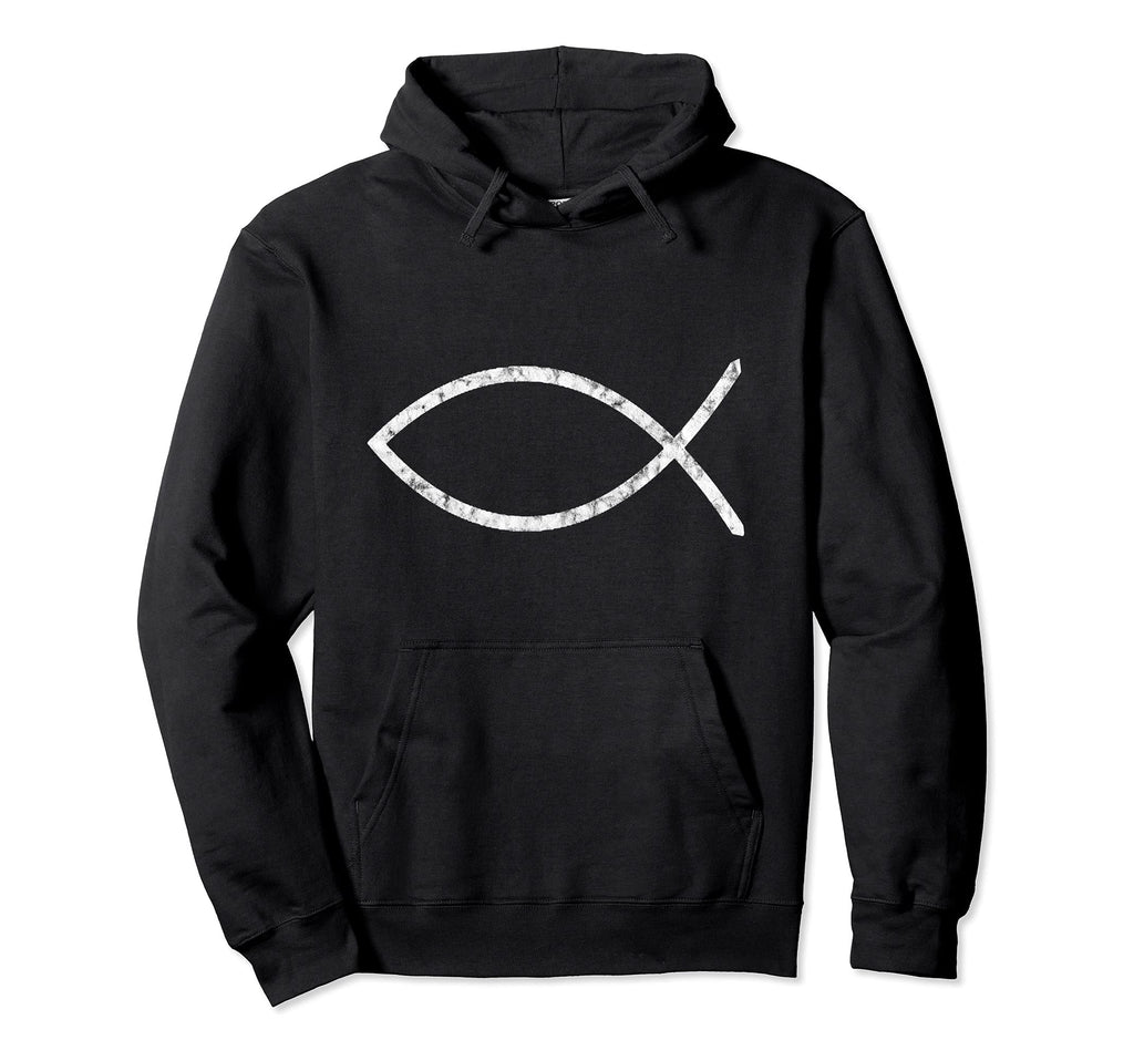 Jesus Fish Ichthy Ichthus Emblem Christian Hoodie - Novelty Apparel Unisex - T-Shirt, Sweatshirt, Hoodie
