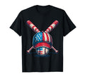 Baseball American Flag Cap Bat Sports T-Shirt - Aesthetic Graphic Unisex - T-Shirt, Sweatshirt, Hoodie