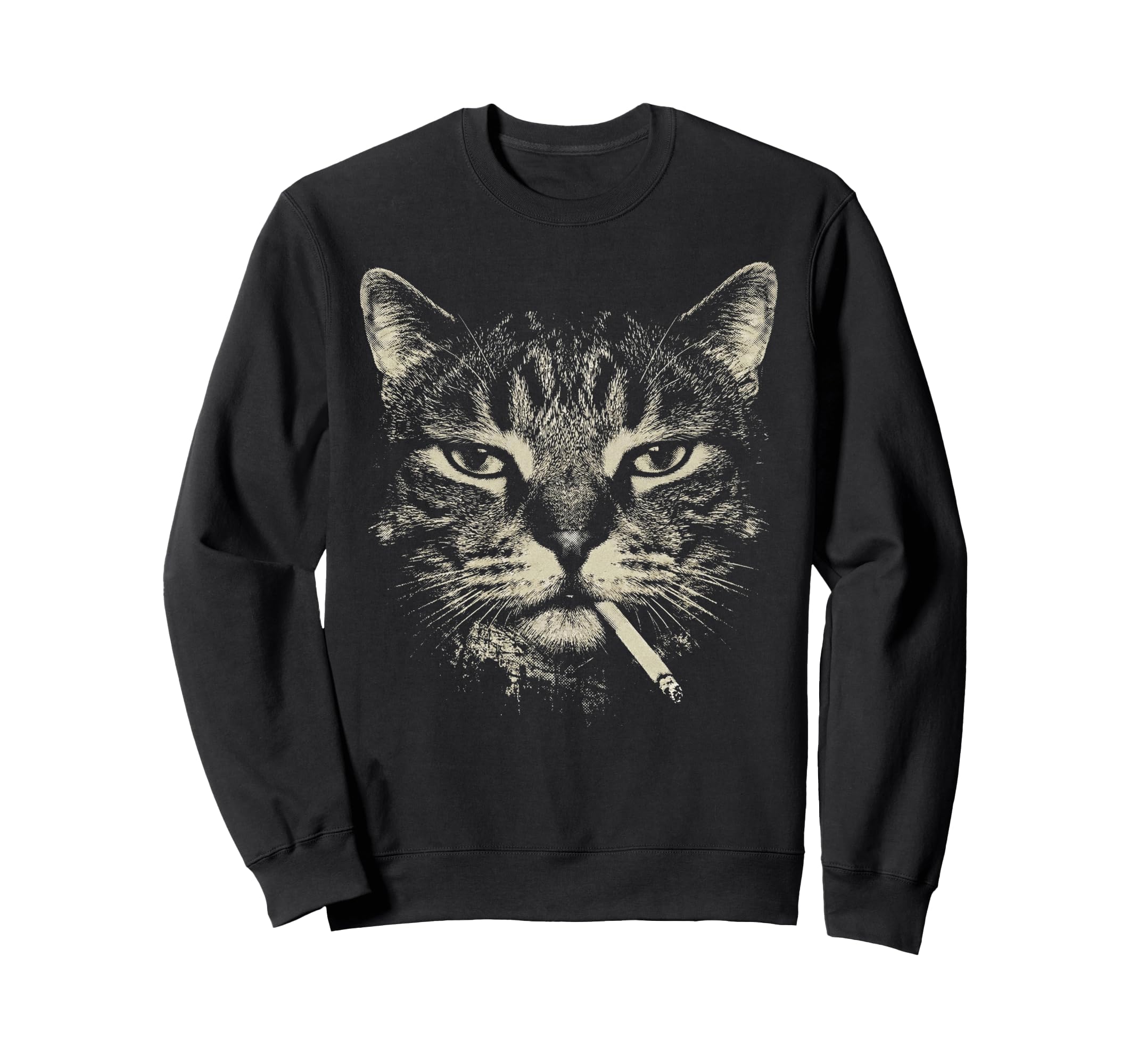 Funny Tabby Cat Smoking Cigarette Sweatshirt - Streetwear Style for Adults - T-Shirt, Sweatshirt, Hoodie
