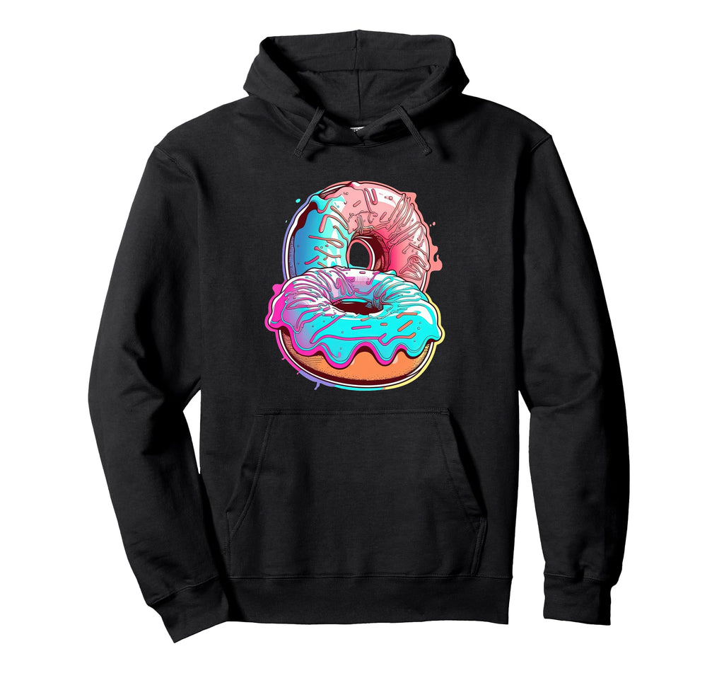 Donuts Vaporwave Synthwave Aesthetic Hoodie - Unique Graphic Men Women - T-Shirt, Sweatshirt, Hoodie