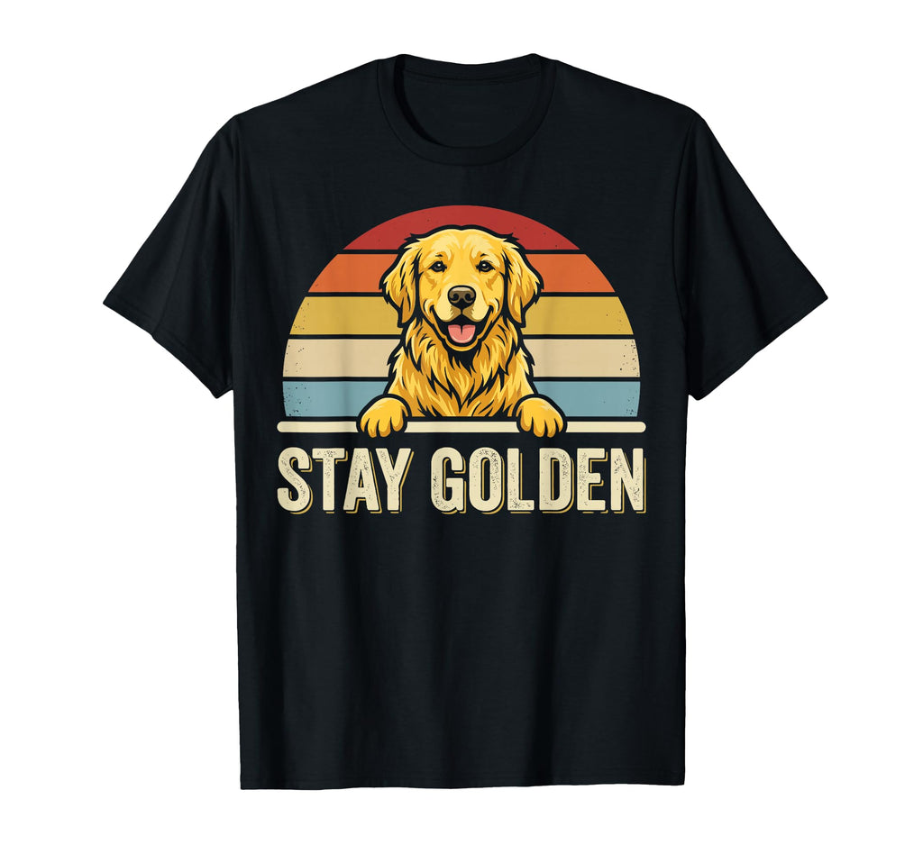 Stay Golden Golden Retriever Sunset T-Shirt - Unique Graphic for Adults - T-Shirt, Sweatshirt, Hoodie