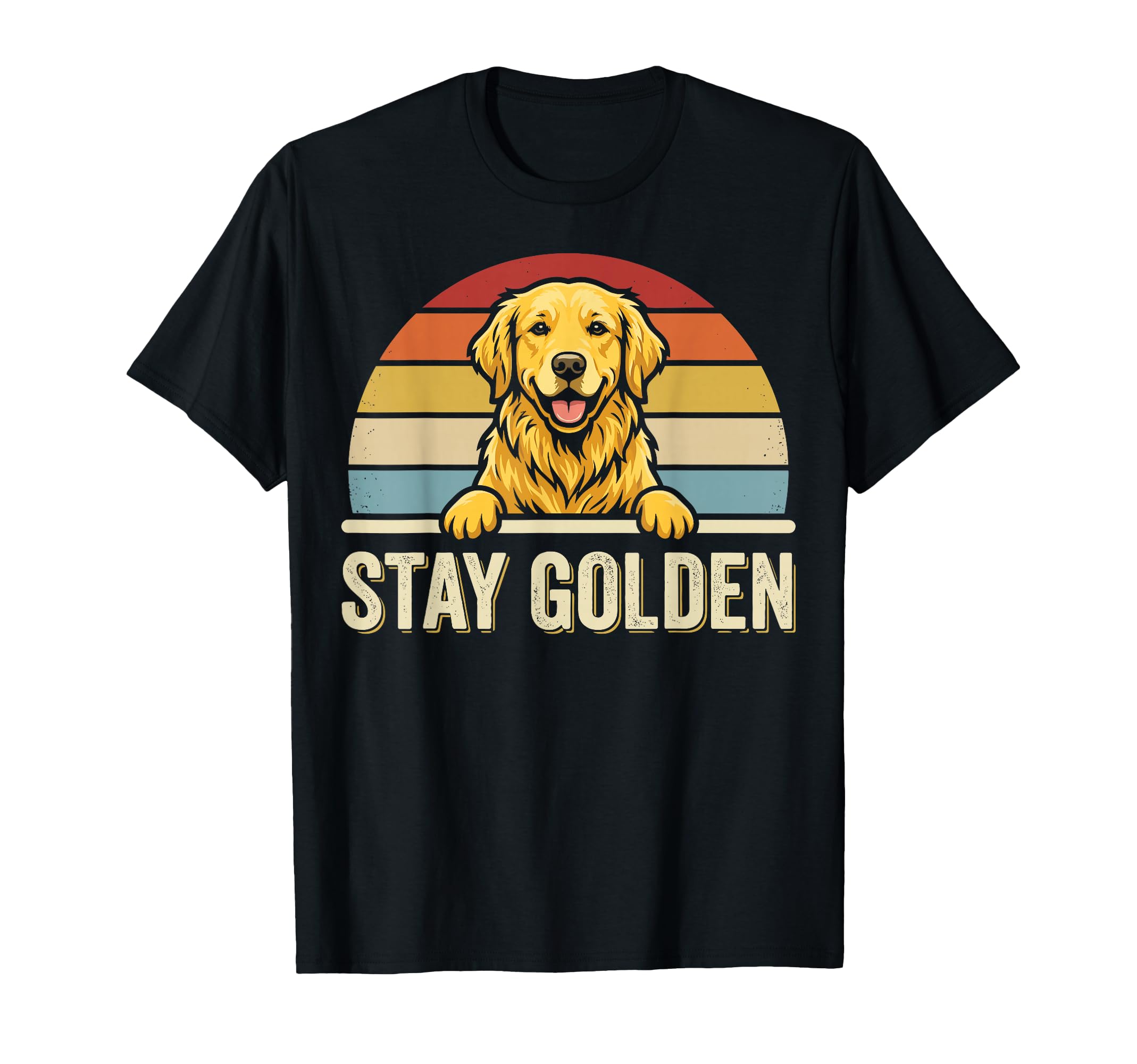 Stay Golden Golden Retriever Sunset T-Shirt - Unique Graphic for Adults - T-Shirt, Sweatshirt, Hoodie
