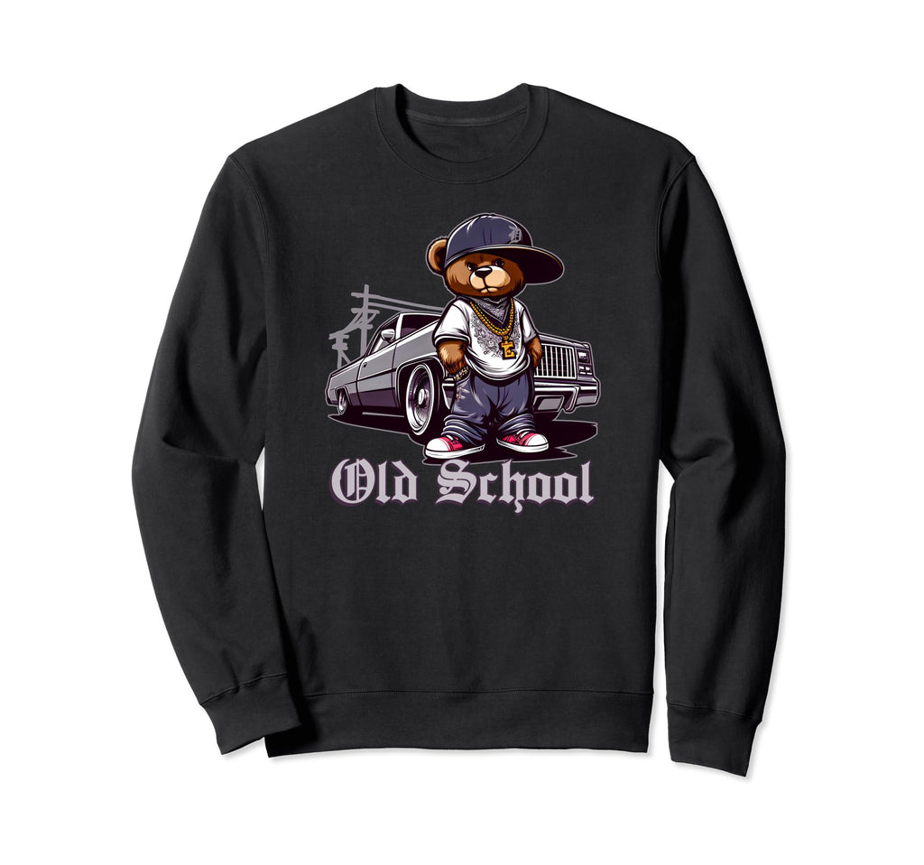 Old School Hip Hop Teddy Bear Sweatshirt - Casual Everyday Wear Unisex - T-Shirt, Sweatshirt, Hoodie