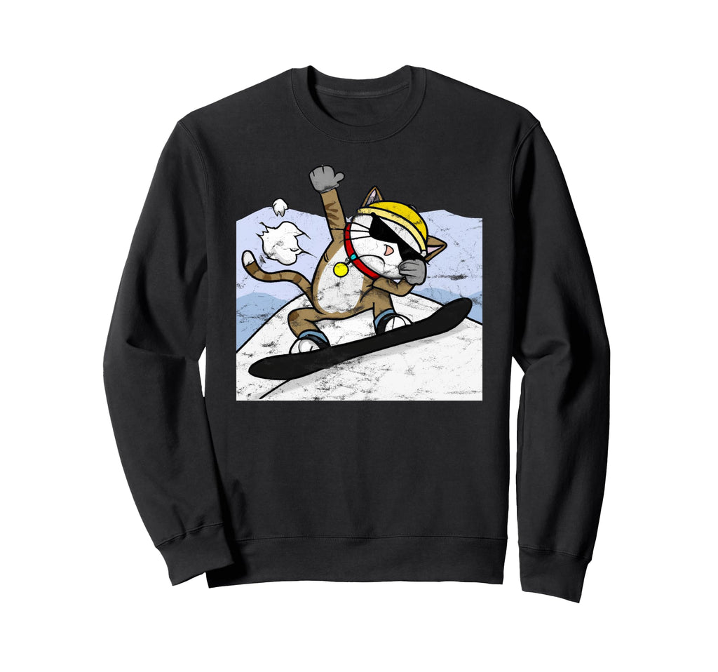 Snowboarding Cat Dabbing Funny Sweatshirt - Streetwear Style for Adults - T-Shirt, Sweatshirt, Hoodie
