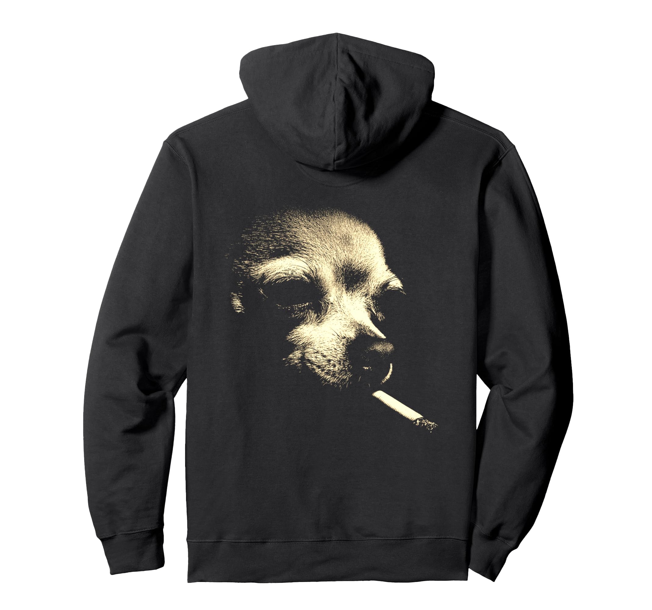 Chihuahua Smoking Cigarette Grunge Hoodie - Aesthetic Graphic for Adults - T-Shirt, Sweatshirt, Hoodie