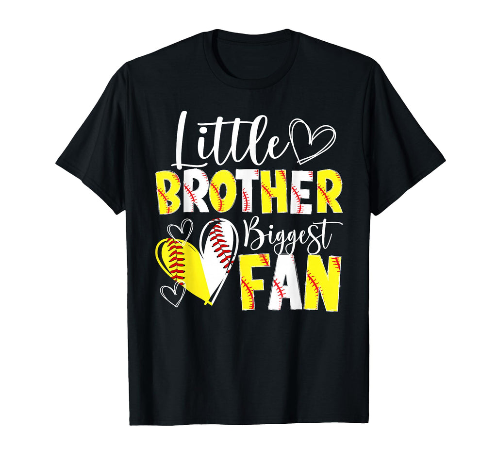 Little Brother Biggest Fan Baseball T-Shirt - Aesthetic Graphic for Adults - T-Shirt, Sweatshirt, Hoodie