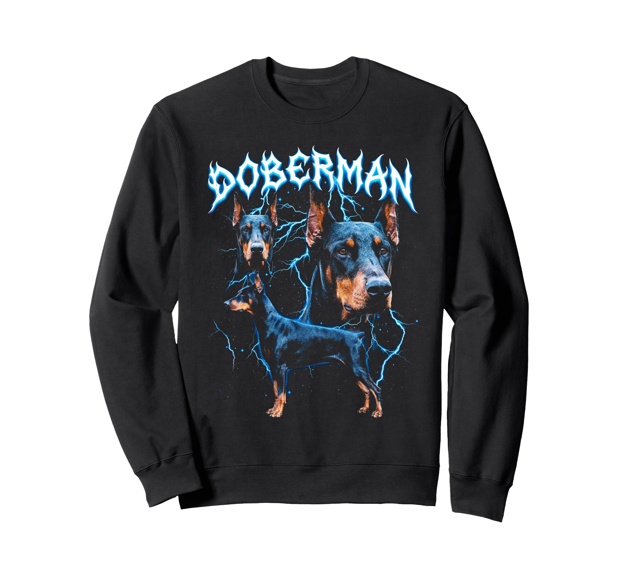 Doberman 90S Heavy Metal Dog Lover Sweatshirt - Aesthetic Graphic Unisex - T-Shirt, Sweatshirt, Hoodie