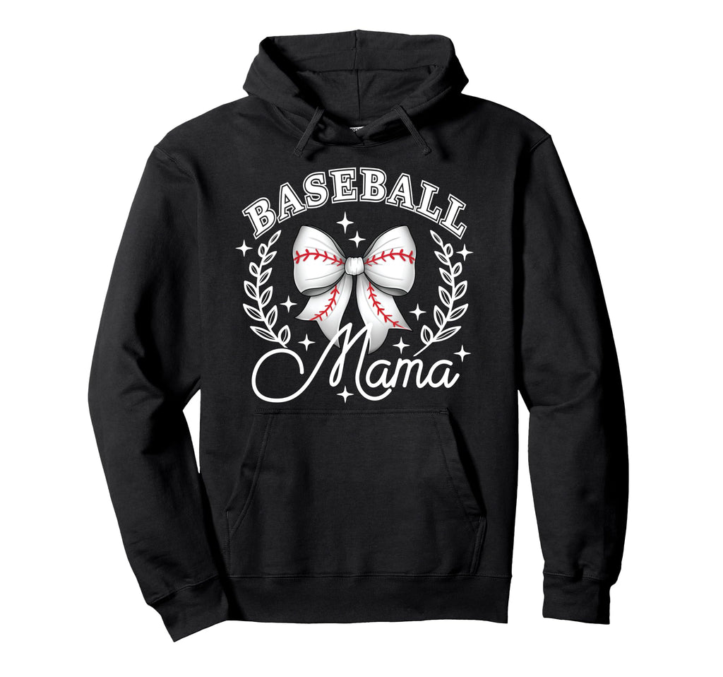 Baseball Mama Coquette Bow Game Sports Hoodie - Unique Graphic Men Women - T-Shirt, Sweatshirt, Hoodie