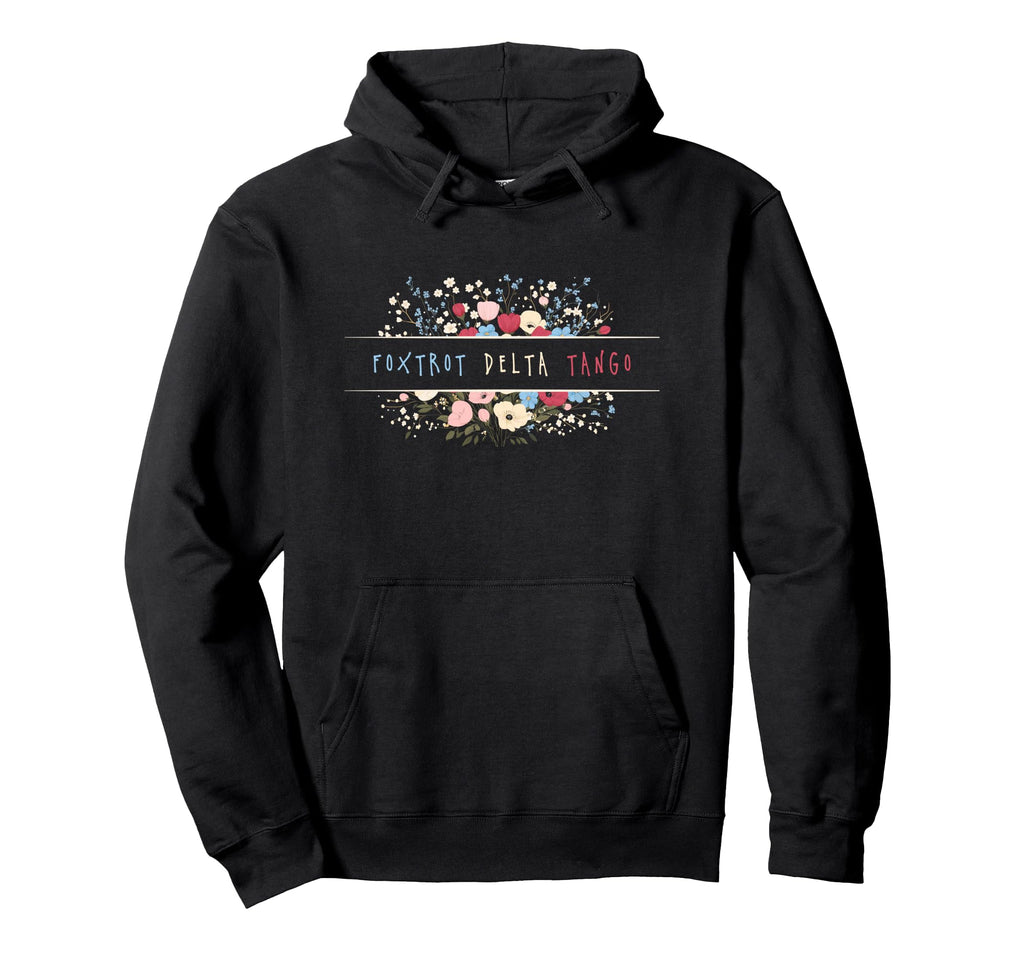 Womens Foxtrot Tango Delta Boho Floral Hoodie - Novelty Apparel Unisex - T-Shirt, Sweatshirt, Hoodie