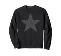 Star Dark Grey Distressed Faded Casual Sweatshirt - Trendy Graphic Unisex - T-Shirt, Sweatshirt, Hoodie