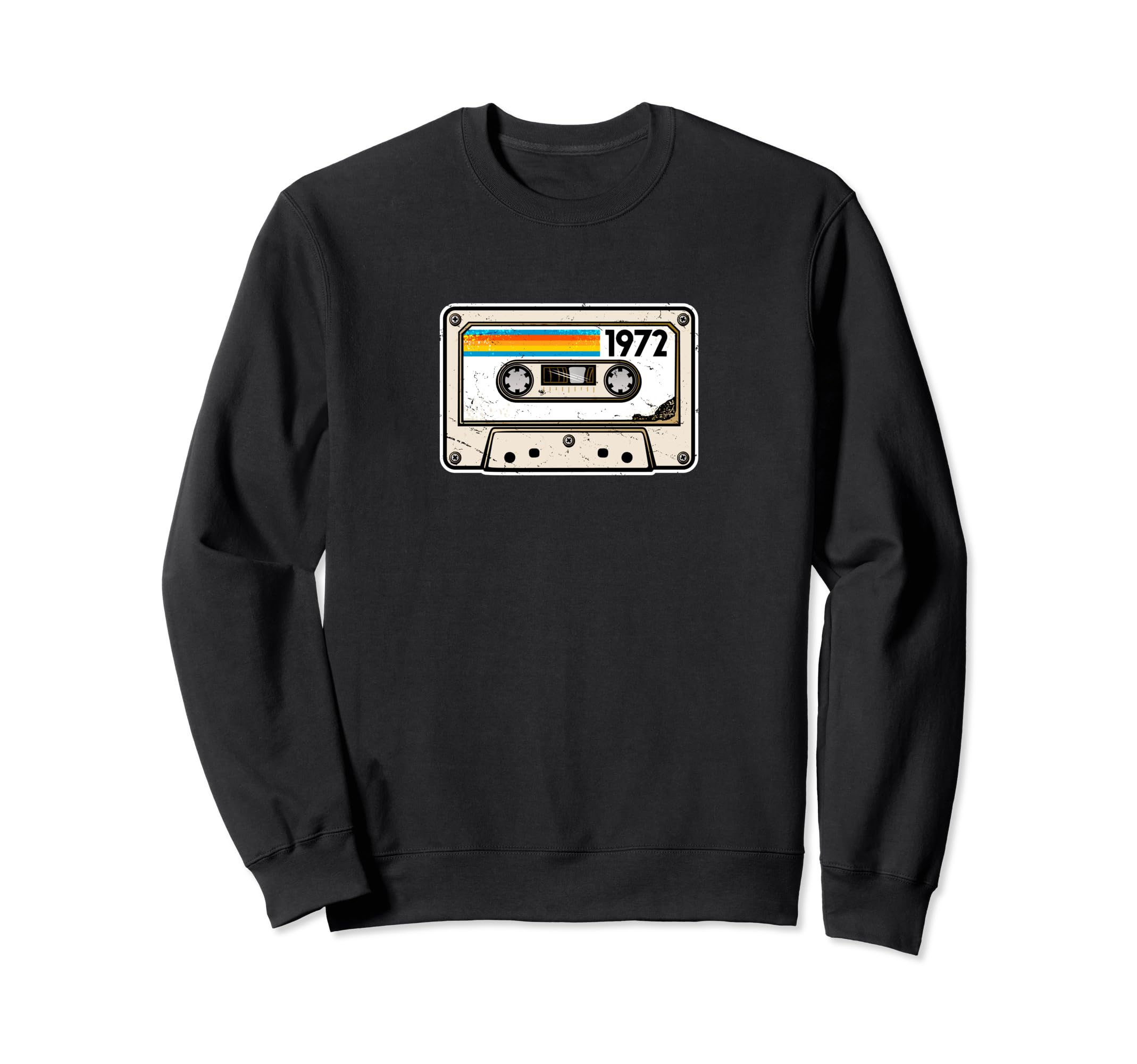 1972 Mixtape Distressed Cassette Tape Sweatshirt - Graphic Print Unisex - T-Shirt, Sweatshirt, Hoodie