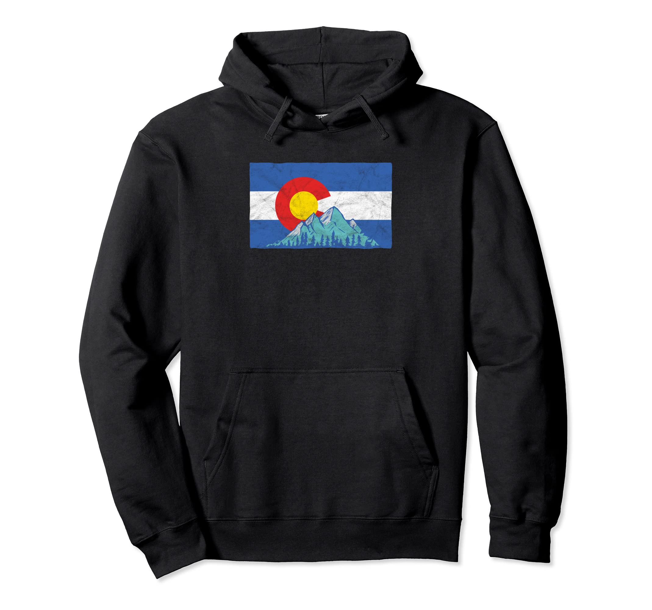 Colorado Flag And Rocky Mountain Hoodie - Casual Everyday Wear Men Women - T-Shirt, Sweatshirt, Hoodie