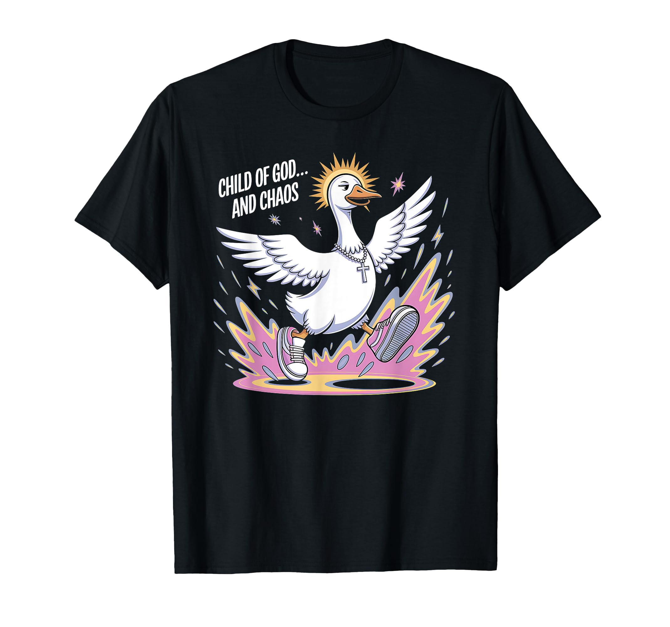 Funny Goose God And Chaos Y2K T-Shirt - Aesthetic Graphic for Adults - T-Shirt, Sweatshirt, Hoodie