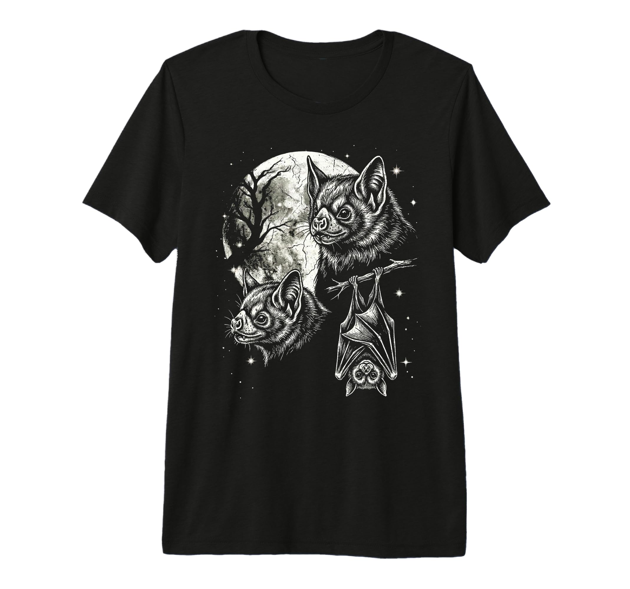 Bat 90S Aesthetic Y2K Vampire Bat Moon T-Shirt - Graphic Print for Adults - T-Shirt, Sweatshirt, Hoodie