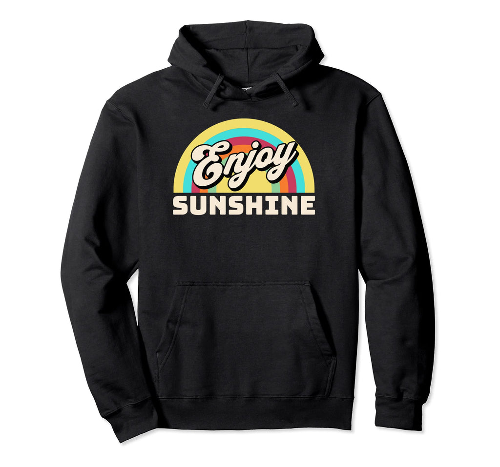 Enjoy Sunshine Rainbow Hippie Vibes Hoodie - Minimalist Print for Adults - T-Shirt, Sweatshirt, Hoodie