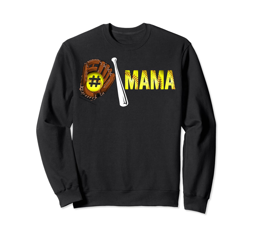 Number One Softball Mama Mothers Day Sweatshirt - Graphic Print Men Women - T-Shirt, Sweatshirt, Hoodie