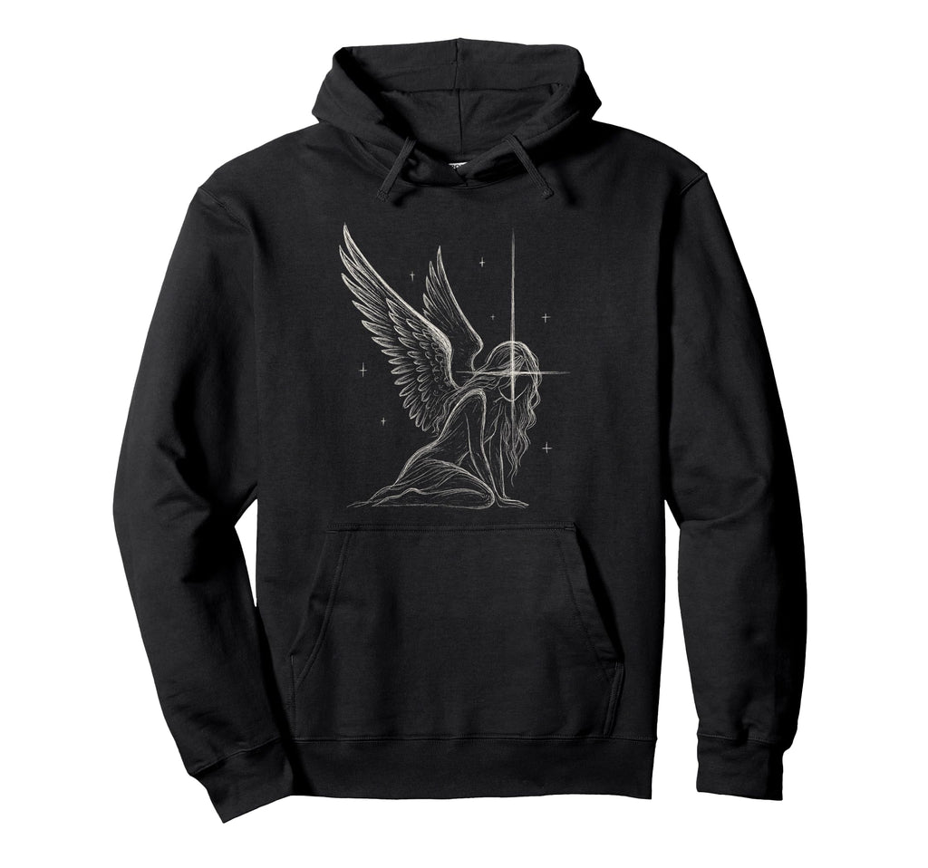 Celestial Goth Angel Dark Fairy Hoodie - Minimalist Print Men Women - T-Shirt, Sweatshirt, Hoodie