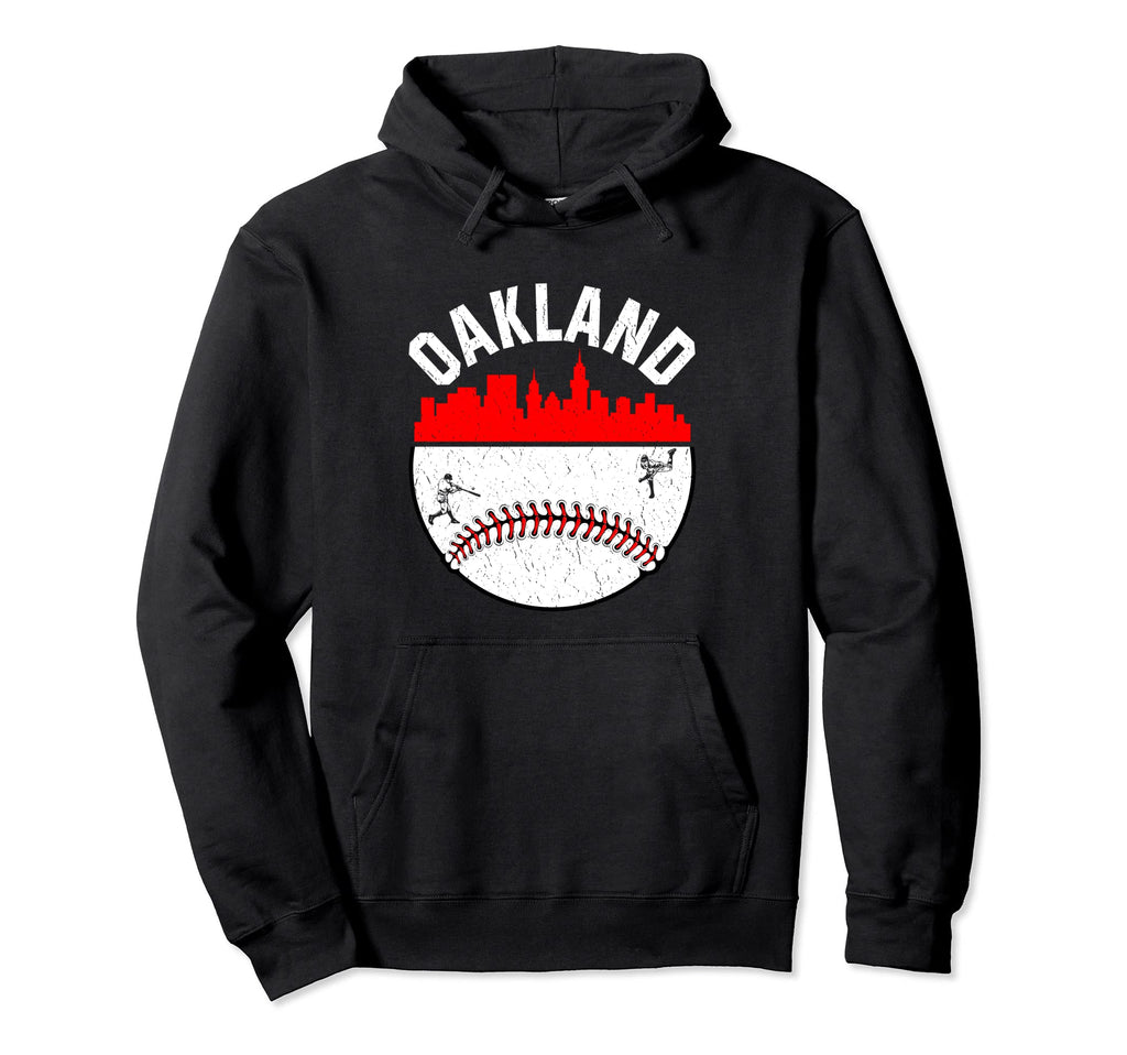 Oakland Cityscape Baseball Hoodie - Casual Everyday Wear for Adults - T-Shirt, Sweatshirt, Hoodie