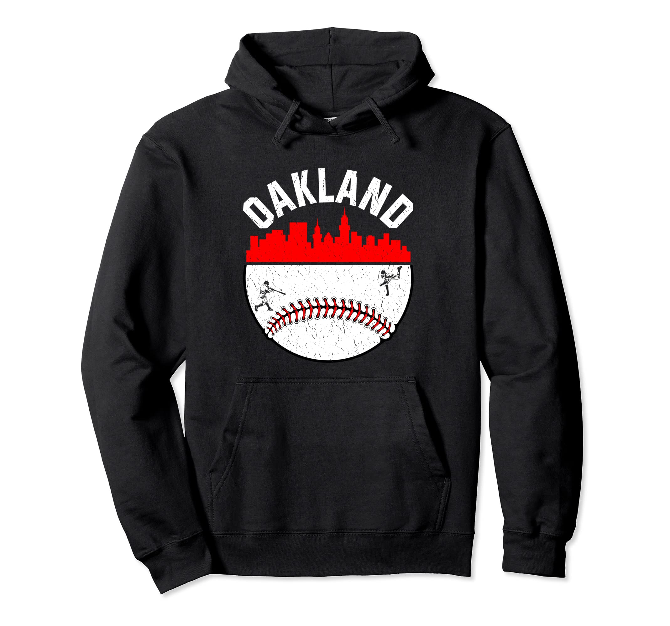 Oakland Cityscape Baseball Hoodie - Casual Everyday Wear for Adults - T-Shirt, Sweatshirt, Hoodie