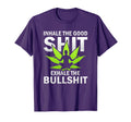 Inhale Good Exhale Bull Yoga Weed T-Shirt - Fun Novelty Design for Adults - T-Shirt, Sweatshirt, Hoodie