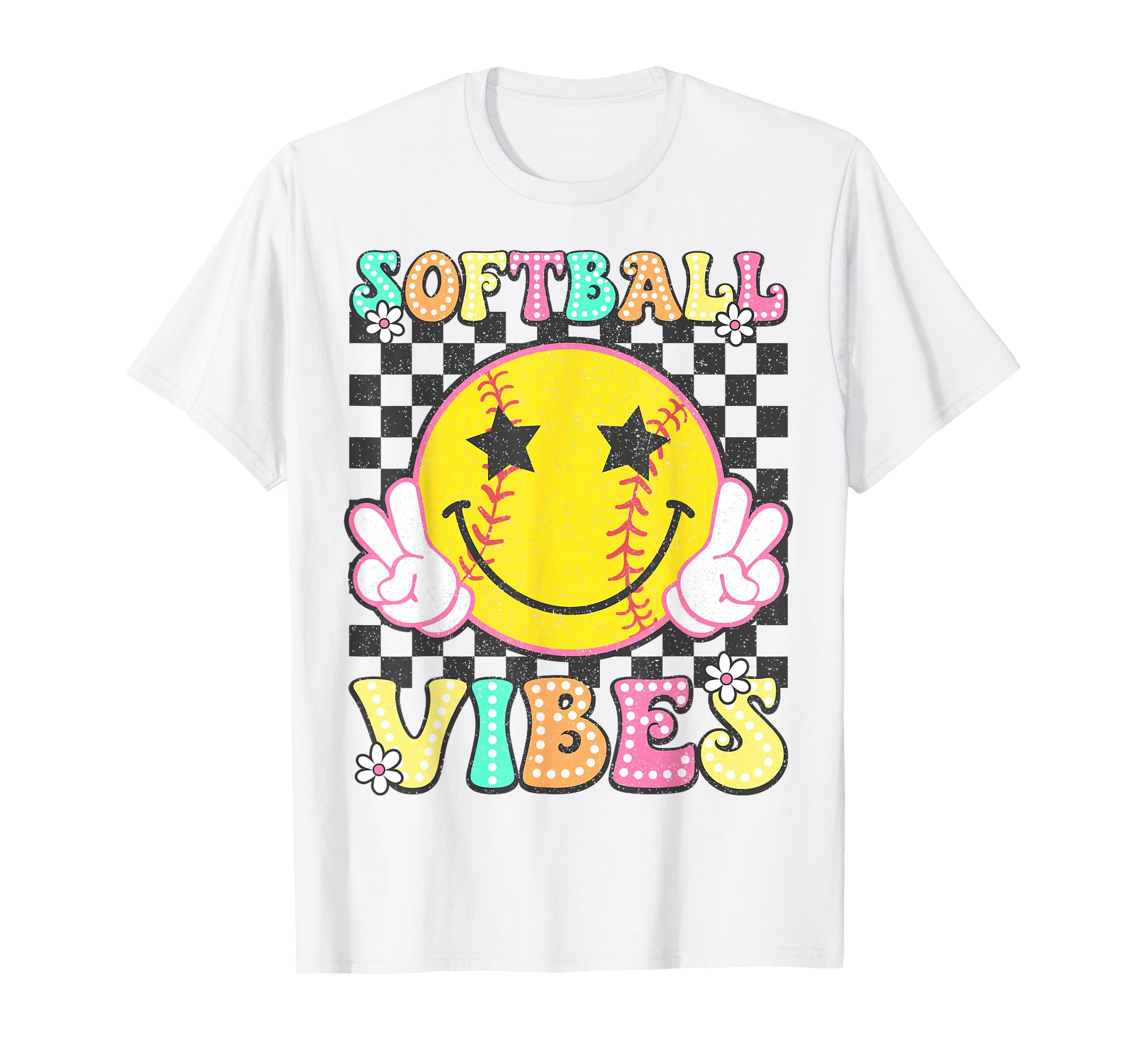 Softball Vibes Softball Groovy Game Day T-Shirt - Fun Novelty Design Unisex - T-Shirt, Sweatshirt, Hoodie