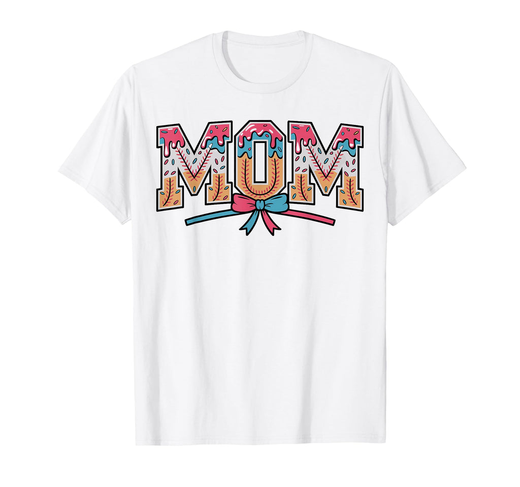 Baseball Mom Coquette Bow Mommy T-Shirt - Fun Novelty Design for Adults - T-Shirt, Sweatshirt, Hoodie