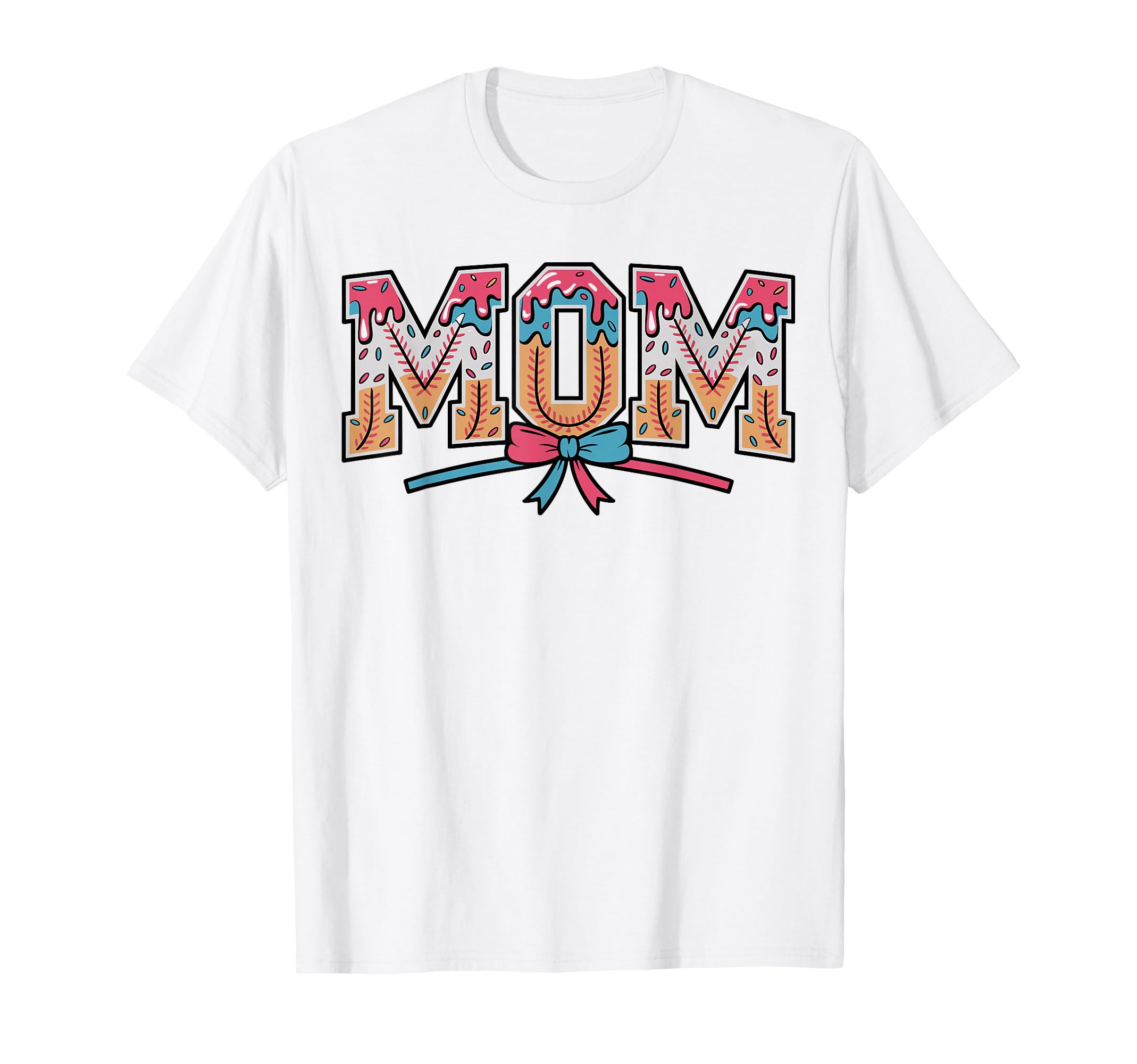 Baseball Mom Coquette Bow Mommy T-Shirt - Fun Novelty Design for Adults - T-Shirt, Sweatshirt, Hoodie