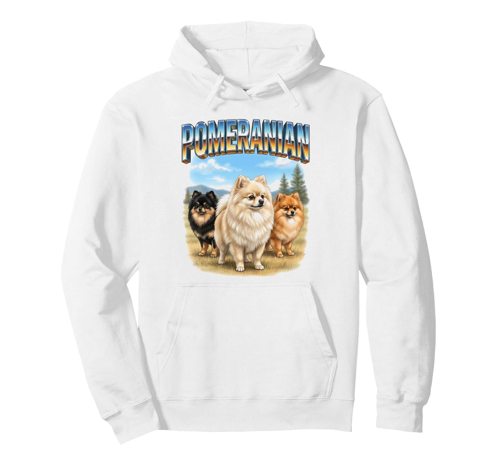 Pomeranian 90S Dog Lover 80S Pomeranian Hoodie - Custom Art Print Unisex - T-Shirt, Sweatshirt, Hoodie