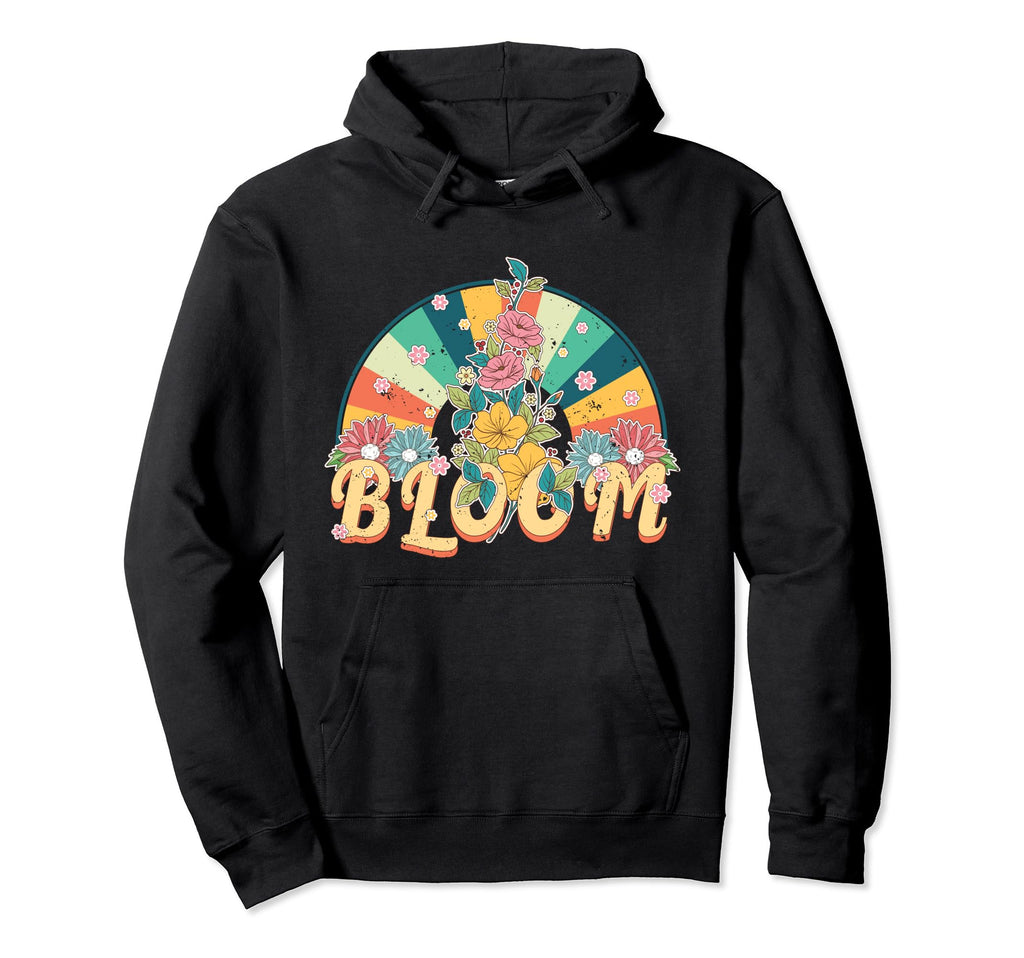 Bloom Flower Power Hippie Boho Hoodie - Minimalist Print for Adults - T-Shirt, Sweatshirt, Hoodie