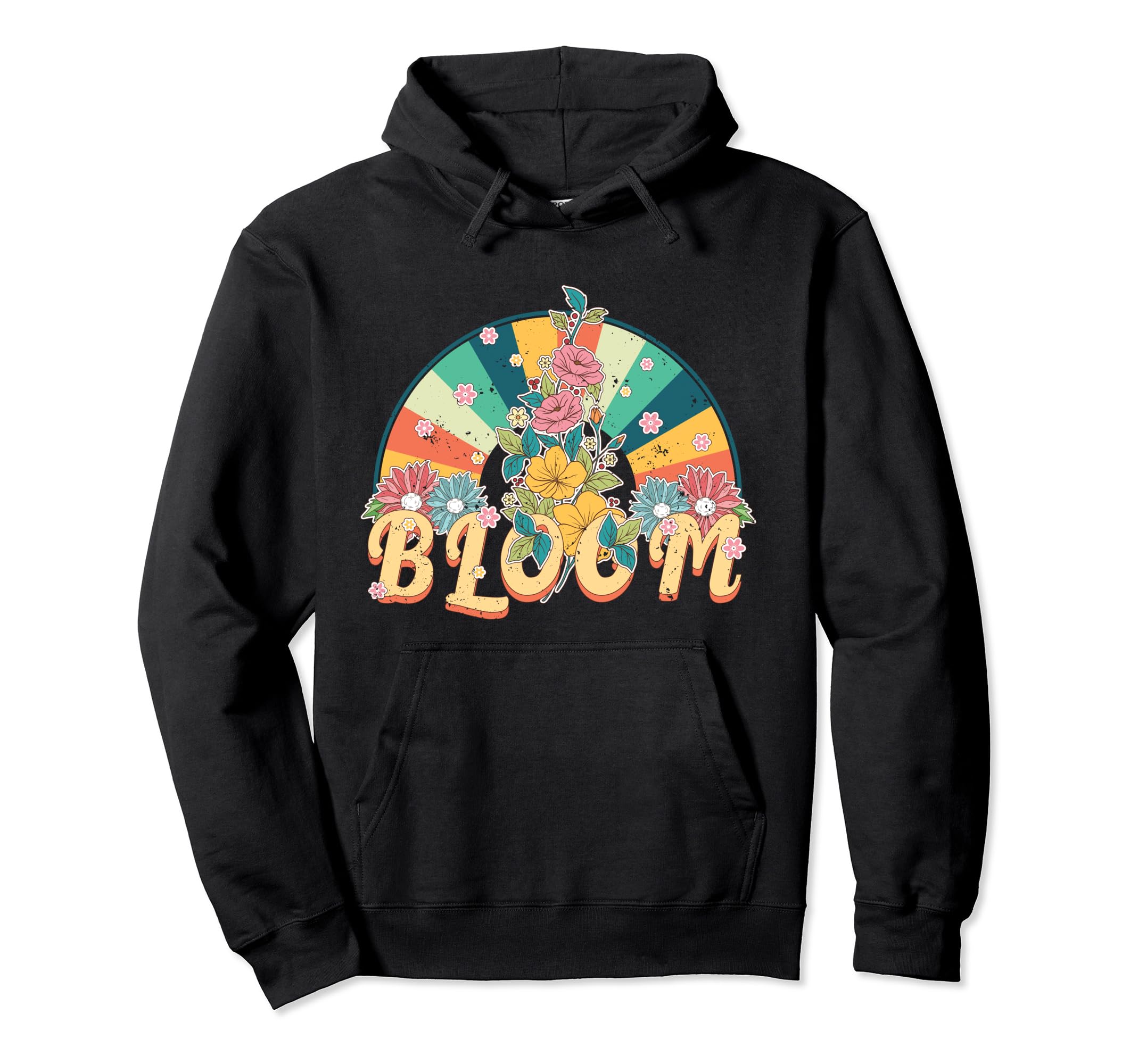 Bloom Flower Power Hippie Boho Hoodie - Minimalist Print for Adults - T-Shirt, Sweatshirt, Hoodie