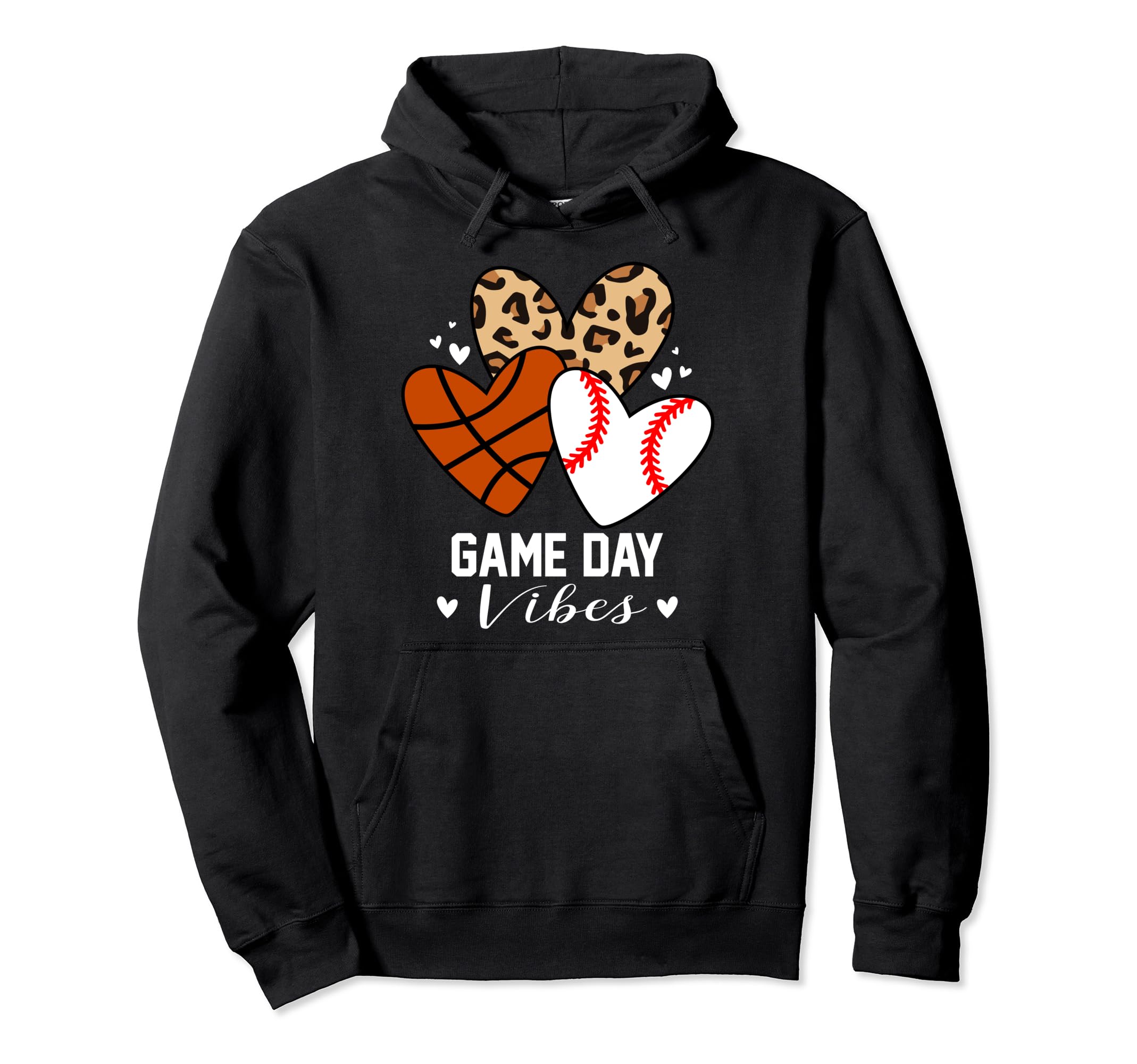 Game Day Vibes Funny Baseball Basketball Mom Hoodie - Graphic Print Unisex - T-Shirt, Sweatshirt, Hoodie