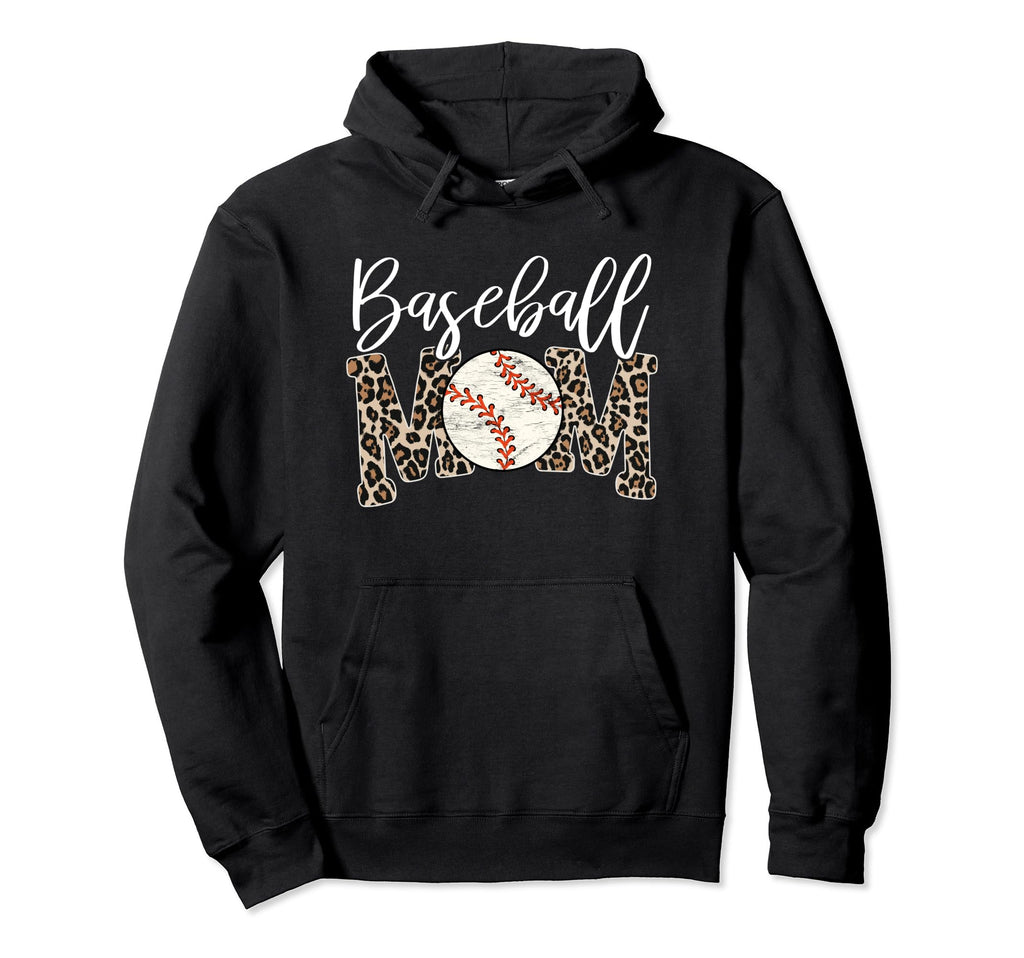 Leopard Baseball Mom Matching Hoodie - Casual Everyday Wear Unisex - T-Shirt, Sweatshirt, Hoodie