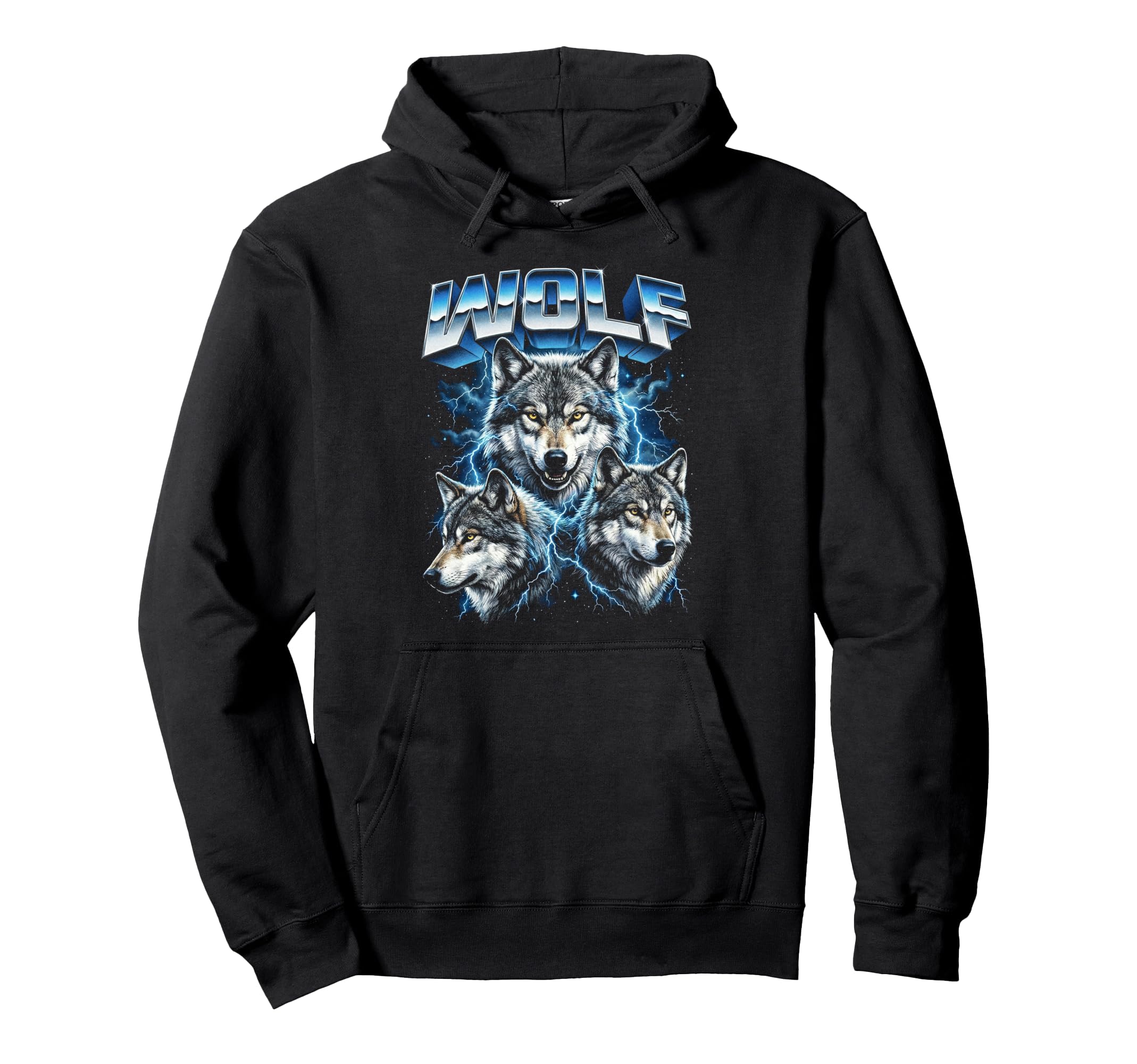 Wolf 80S Funny Wolf Wildlife 90S Hoodie - Graphic Print Unisex - T-Shirt, Sweatshirt, Hoodie