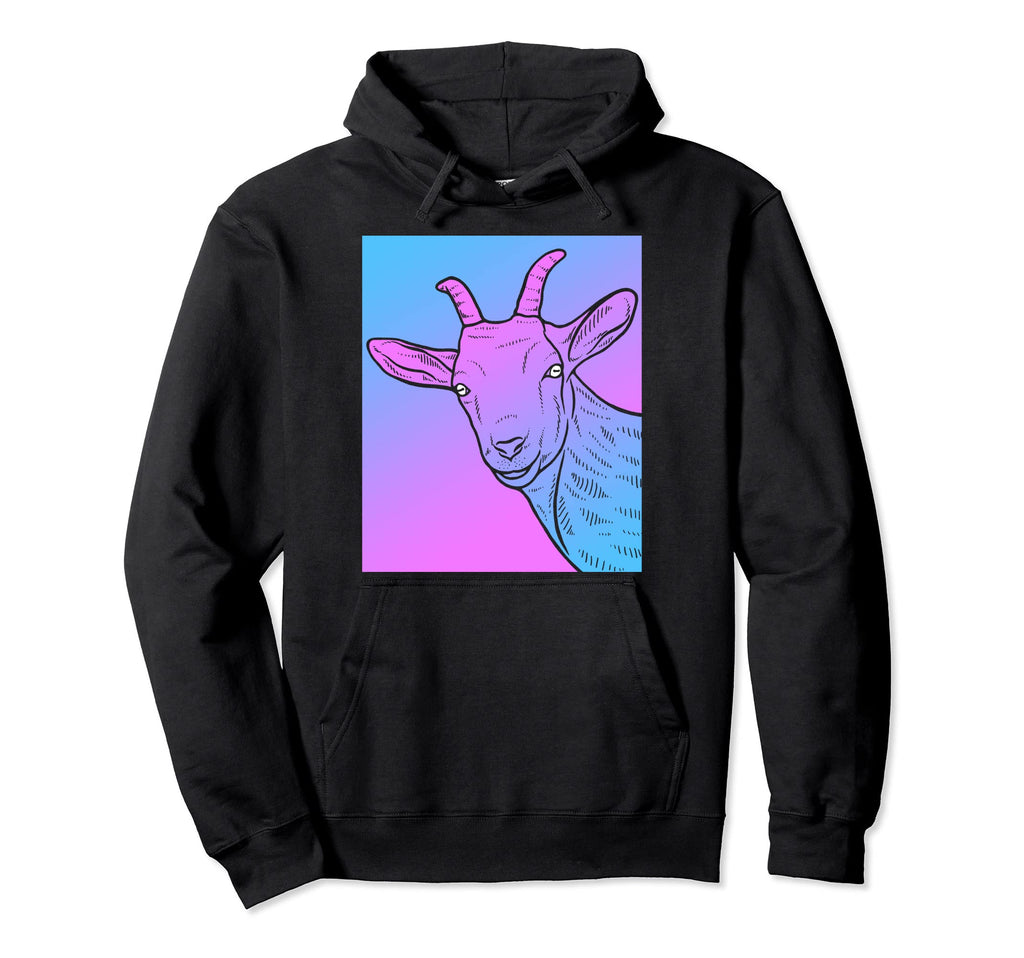 Vaporwave Goat Aesthetic Pastel Goth Hoodie - Fun Novelty Design Men Women - T-Shirt, Sweatshirt, Hoodie