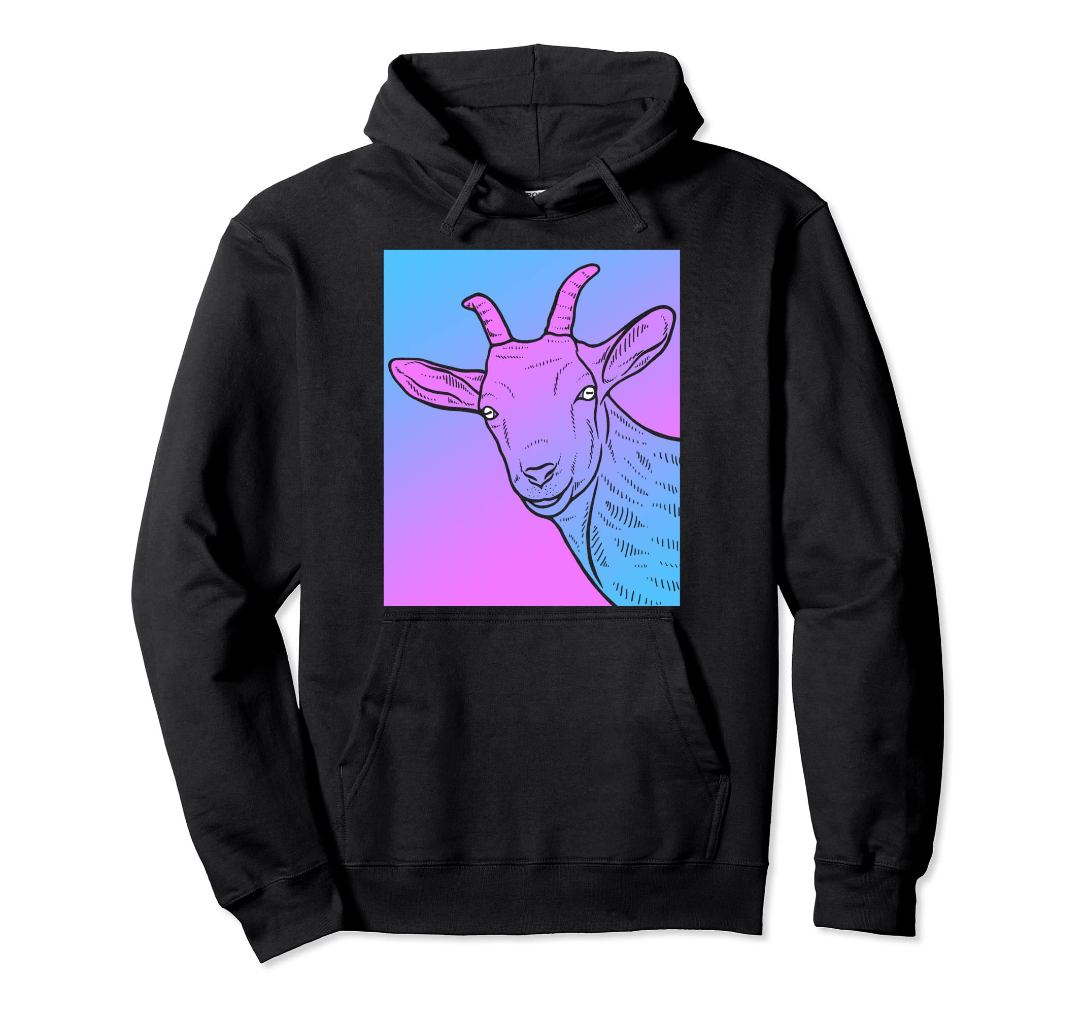 Vaporwave Goat Aesthetic Pastel Goth Hoodie - Fun Novelty Design Men Women - T-Shirt, Sweatshirt, Hoodie
