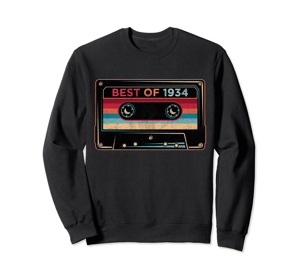 Best 1934 Colorful Cassette Tape Sweatshirt - Casual Everyday Wear Unisex - T-Shirt, Sweatshirt, Hoodie