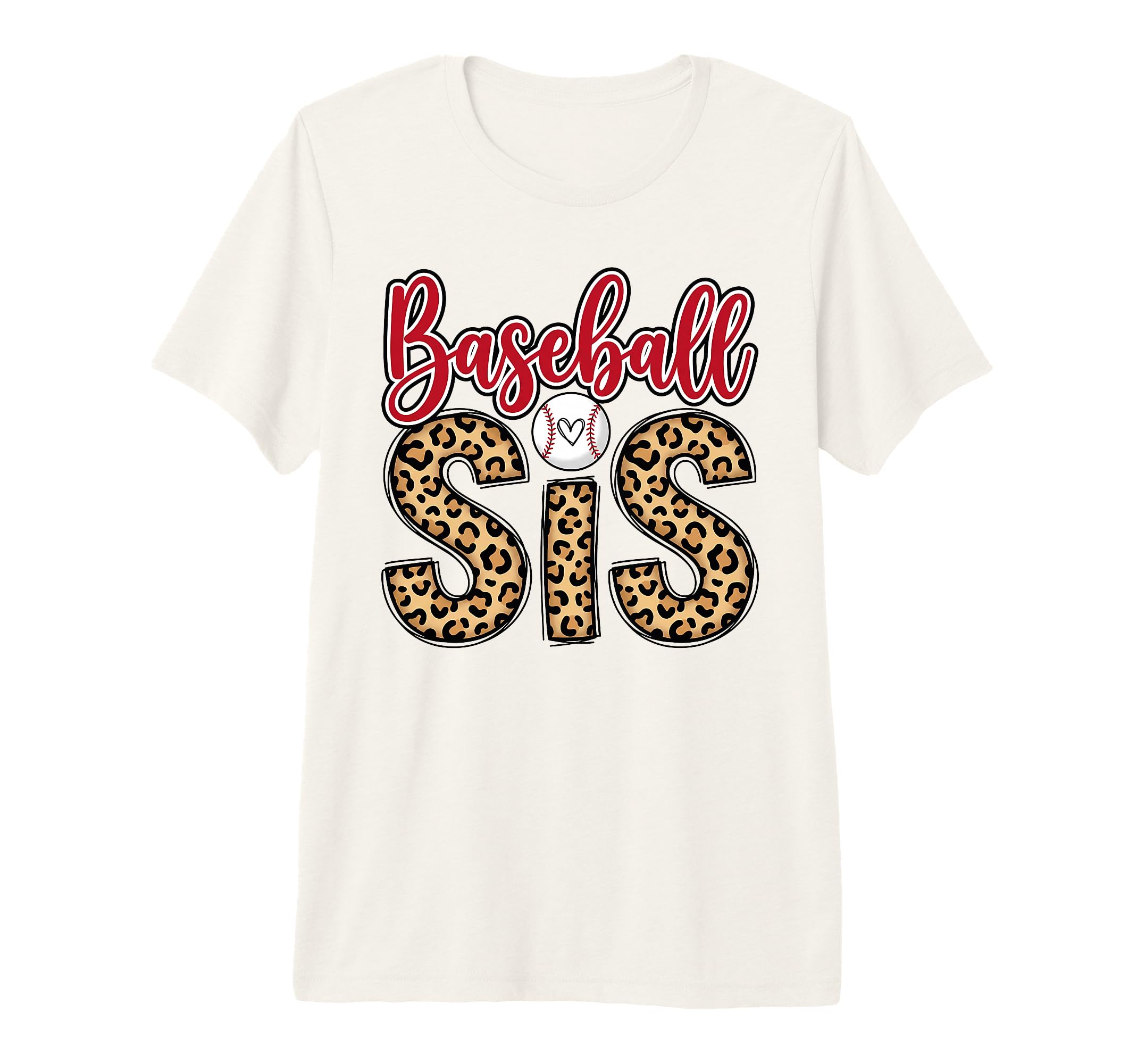 Baseball Sister Leopard Little T-Shirt - Fun Novelty Design for Adults - T-Shirt, Sweatshirt, Hoodie