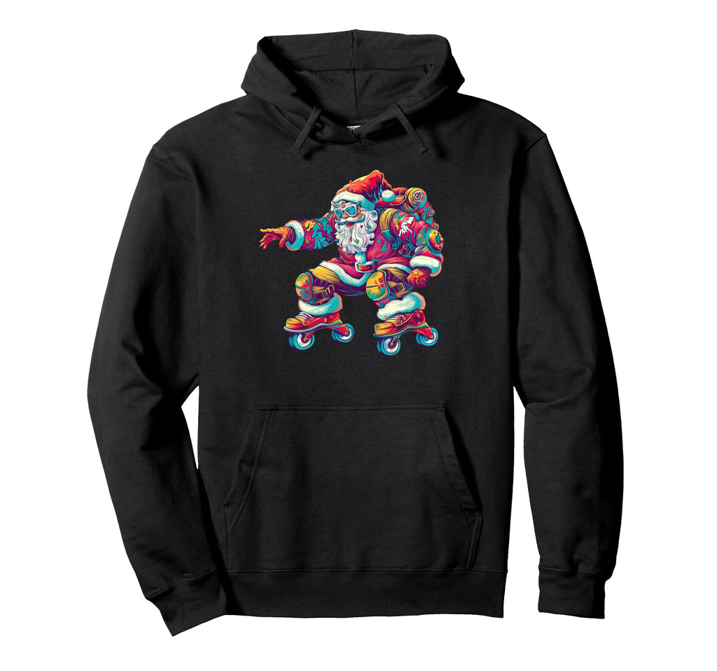 Funky Santa Groovy Skating Roller Skater Hoodie - Trendy Graphic Men Women - T-Shirt, Sweatshirt, Hoodie