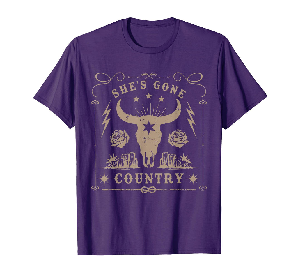 Shes Gone Country Music Howdy Rodeo Bull T-Shirt - Custom Art Print Unisex - T-Shirt, Sweatshirt, Hoodie